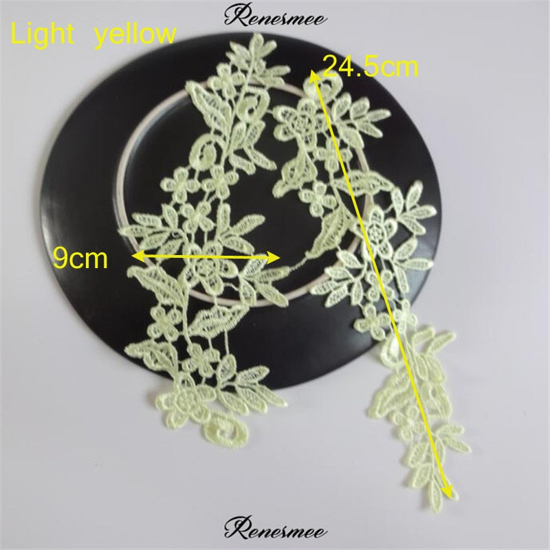 5Pairs/10pcs Lace Flower Appliqué Trims