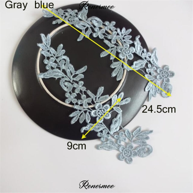 5Pairs/10pcs Lace Flower Appliqué Trims