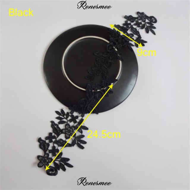 5Pairs/10pcs Lace Flower Appliqué Trims