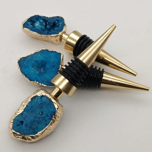 Natural Crystal Agate Wine Bottle Stopper