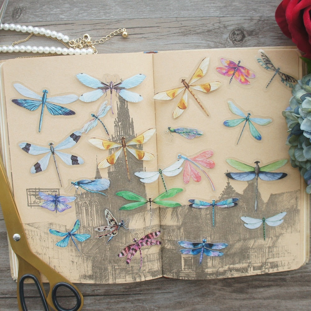 38pcs Mixed Dragonfly PVC Stickers Scrapbooking DIY Crafts
