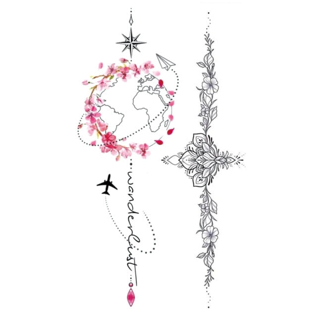 Feather Temporary Tattoos Waterproof Body Art