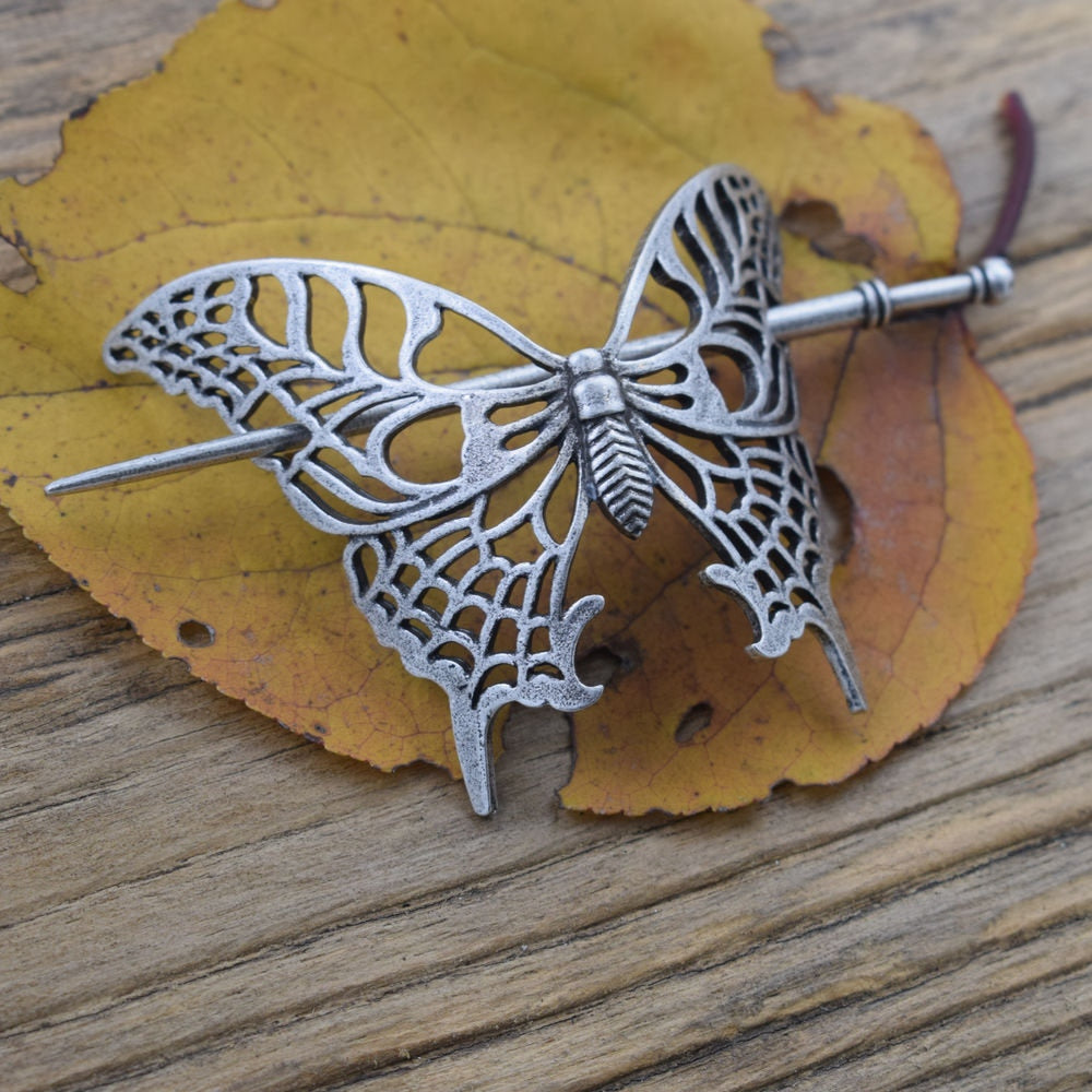 Antique Silver Colour Butterfly Hair Pin Hair Jewellery