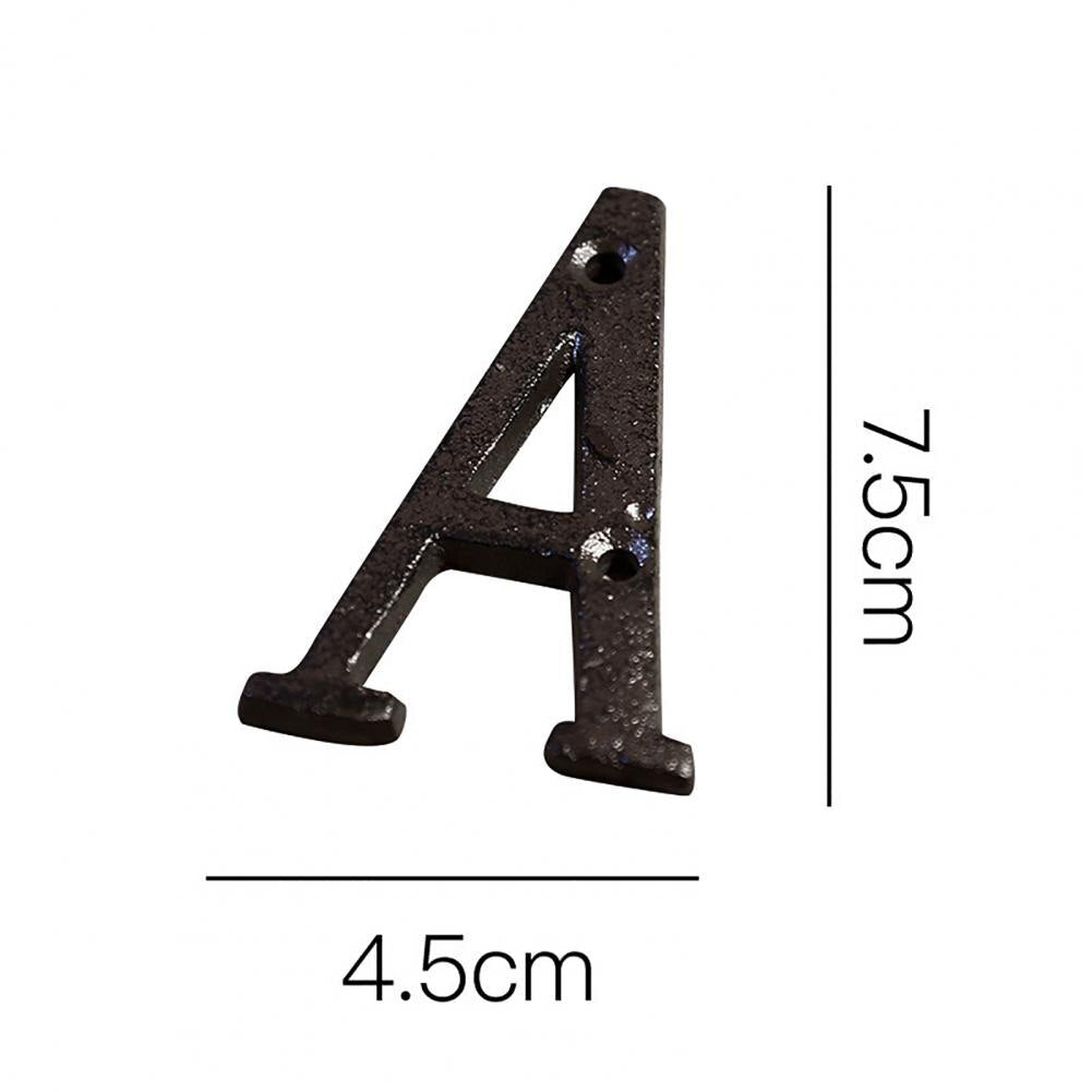 Cast Iron Metal DIY House Doorplate Letter Symbol Door Decoration Home Decor