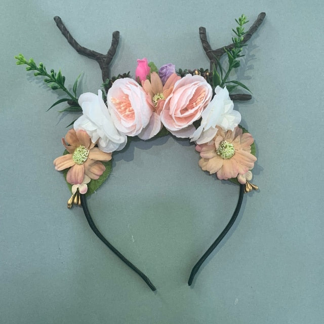 Christmas Reindeer Antler Baby Headbands Newborn Photography Props