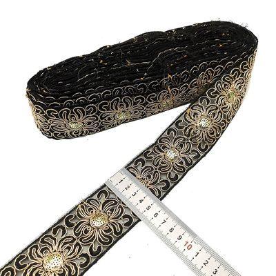 1 Yard Sequin Lace Trim Embroidered Ribbons Handmade Sewing Supplies - Woodland Gatherer