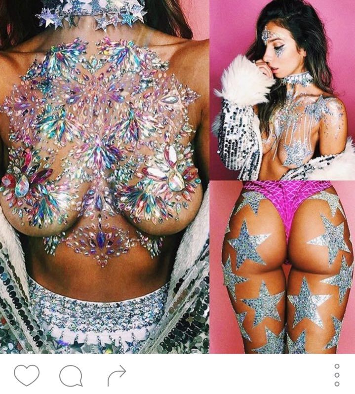 Party Ta-Tahs Chest Crystal Resin Stickers