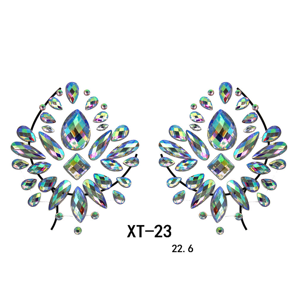 Party Ta-Tahs Chest Crystal Resin Stickers