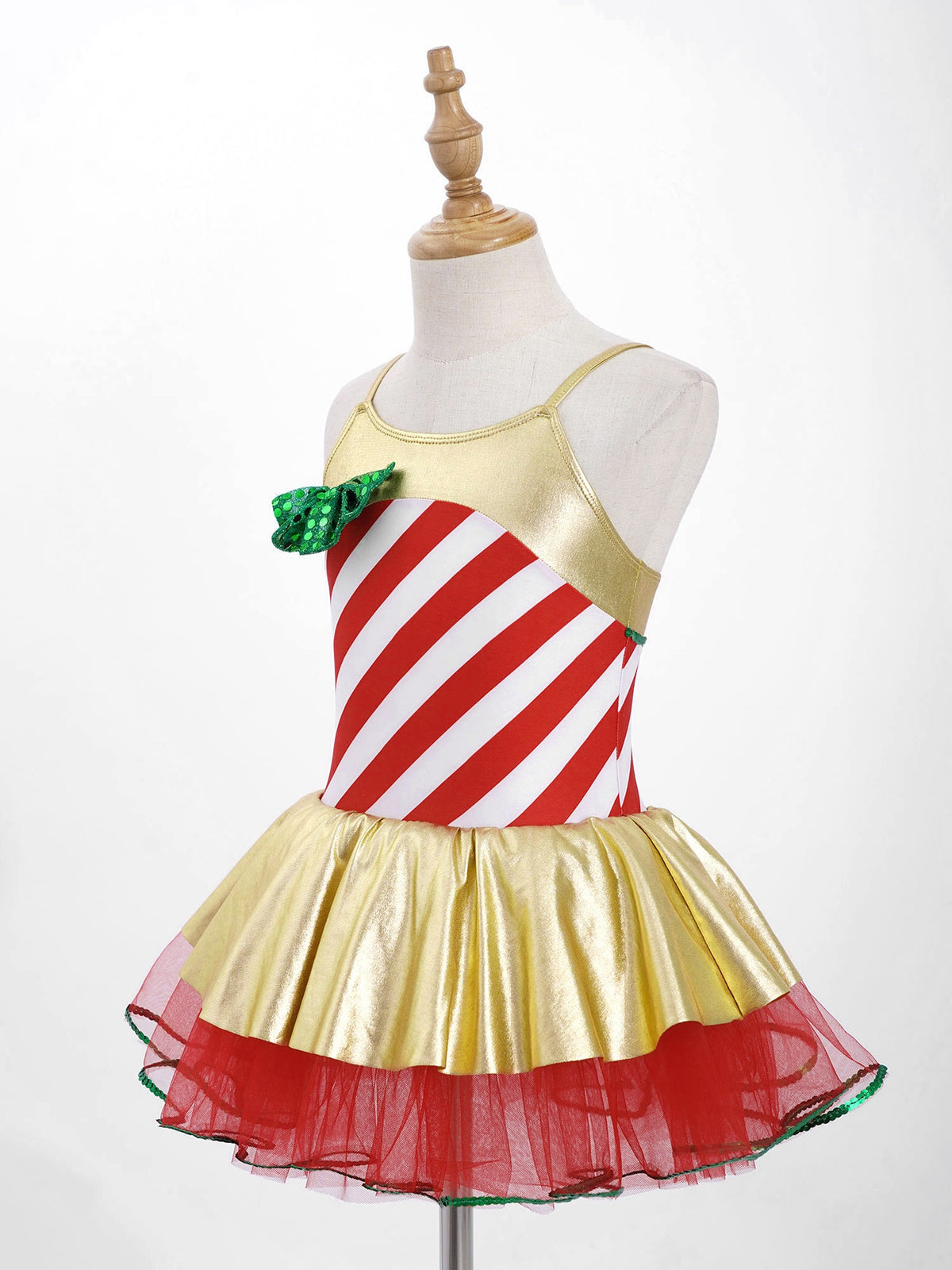 Girls Christmas Concert Performance Costume Leotard Tutu Dress with Headband