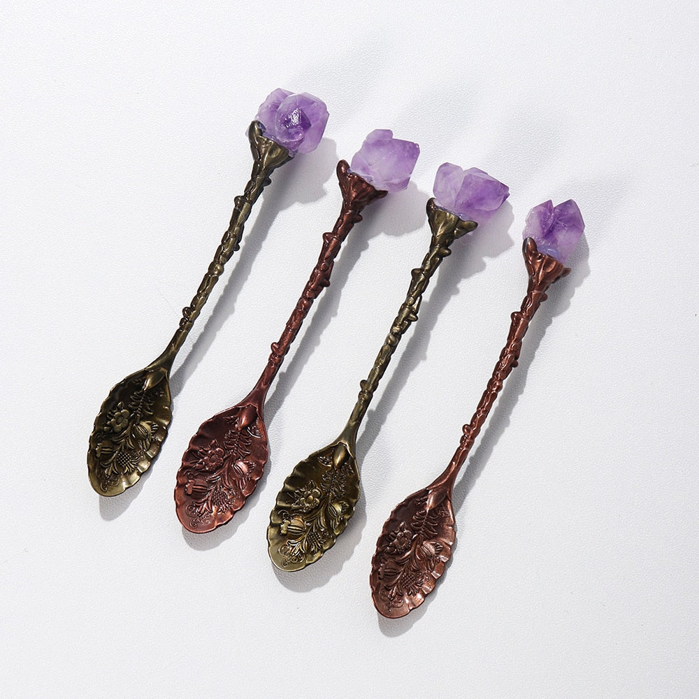 One Natural Amethyst Cluster Teaspoon