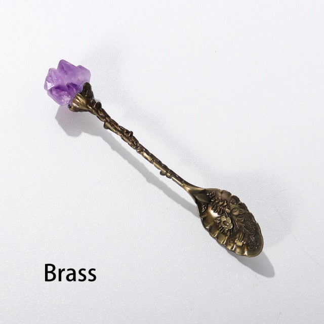 One Natural Amethyst Cluster Teaspoon