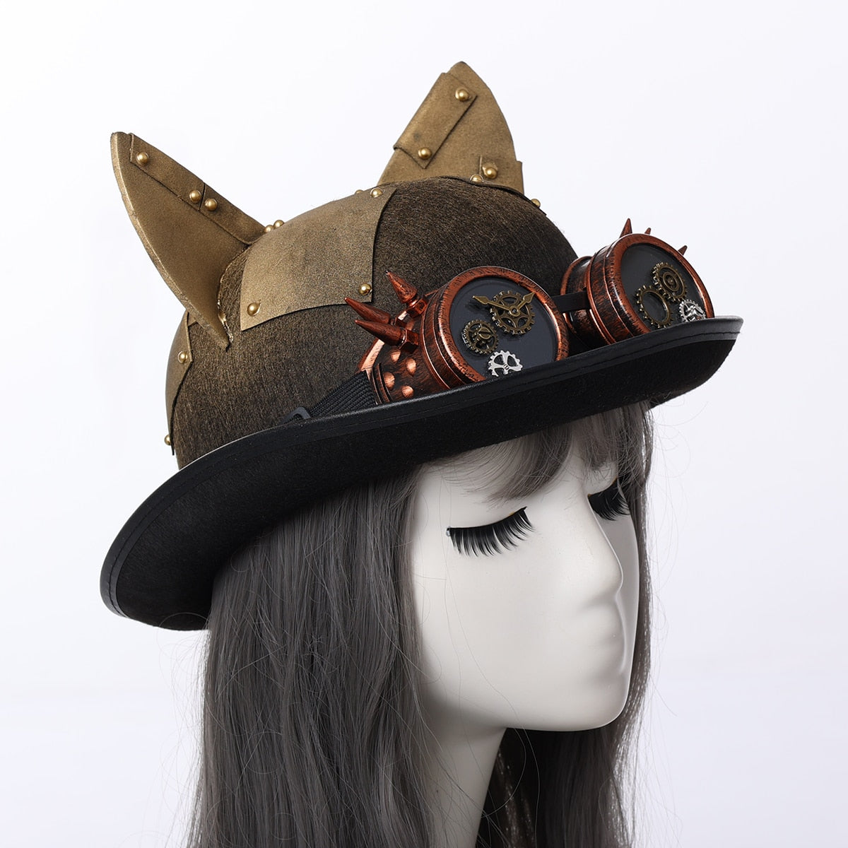 Steampunk Cat Ears Bowler Hat
