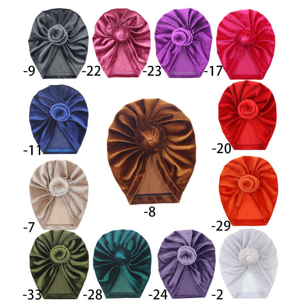 Velour Baby Turban Knot Head Wrap