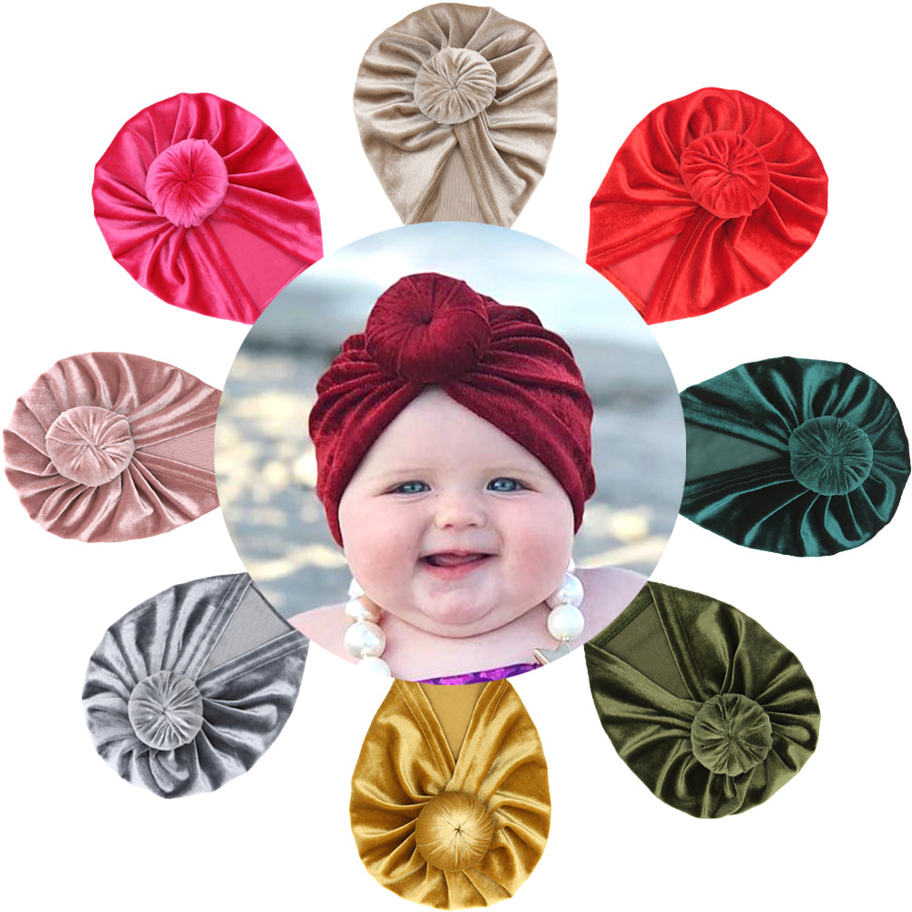 Velour Baby Turban Knot Head Wrap