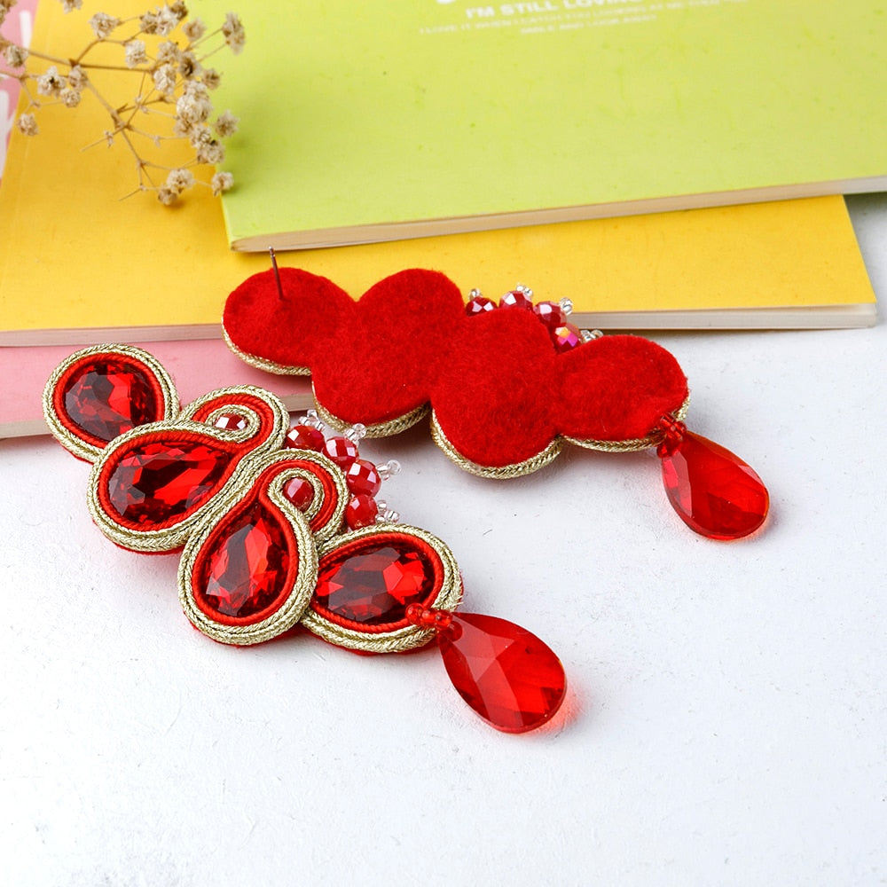 Soutache Russian Braid Handmade Long Earrings