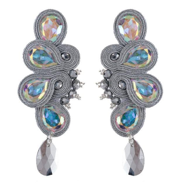 Soutache Russian Braid Handmade Long Earrings