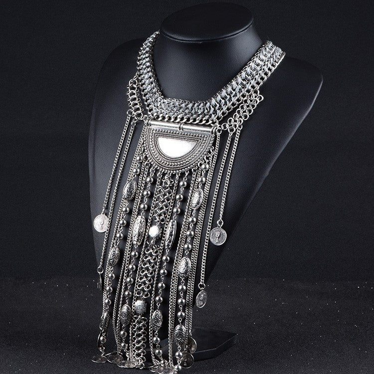 Cleopatra's Rain Maker Tassel Statement Necklace
