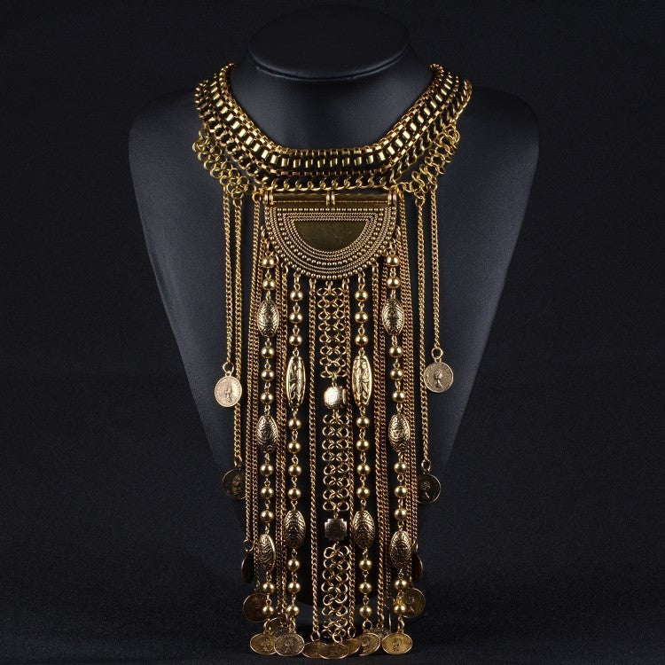 Cleopatra's Rain Maker Tassel Statement Necklace