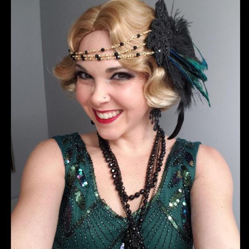 1920s Headpiece Green Feather Flapper Headband Great Gatsby Headdress - Woodland Gatherer Woodland Gatherer | Australian Online Gift Store | Gifts & Treasures | Special Occasions & Everyday Fun | Whimsical Treats | Costumes | Jewellery | Fashion | Crafting DIY | Stationery | Boho Festival Fashion | Home Decor & Fittings Afterpay Available Paypal Available Humm Available Worldwide Shipping Available