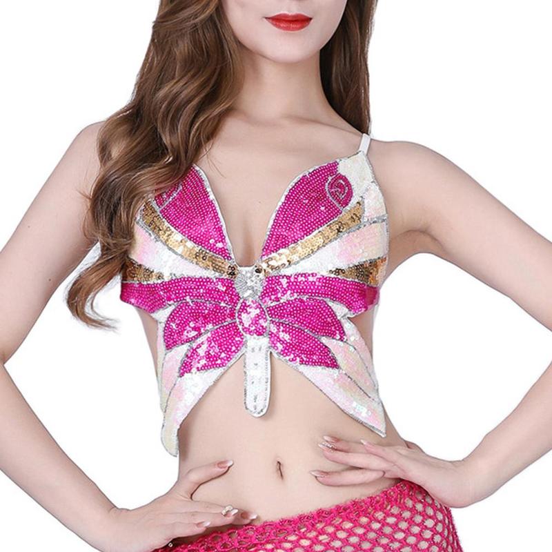 Butterfly Sequin Crop Tops