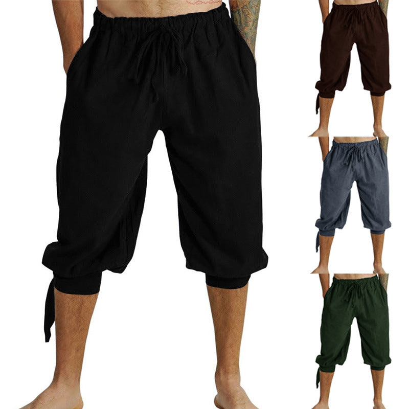 Men Medieval Renaissance Viking Pirate Pants Cosplay Costume