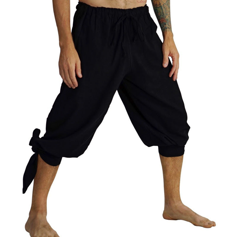 Men Medieval Renaissance Viking Pirate Pants Cosplay Costume
