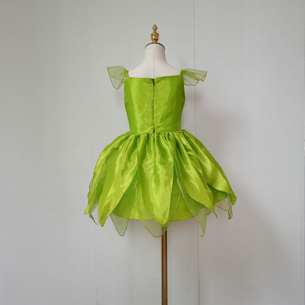 The Green Flower Fairy Tinkerbell Halloween Cosplay Girls Costume