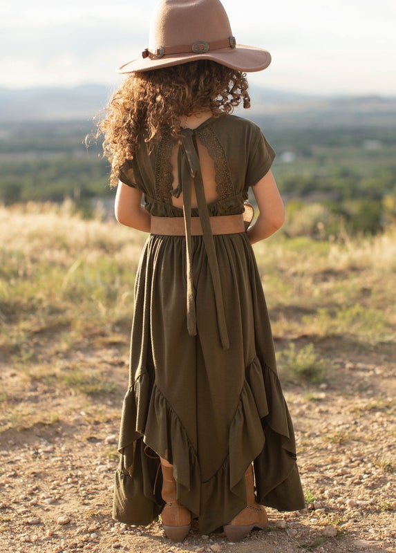 Girls Cotton Lace Boho Maxi Dresses 6-14y
