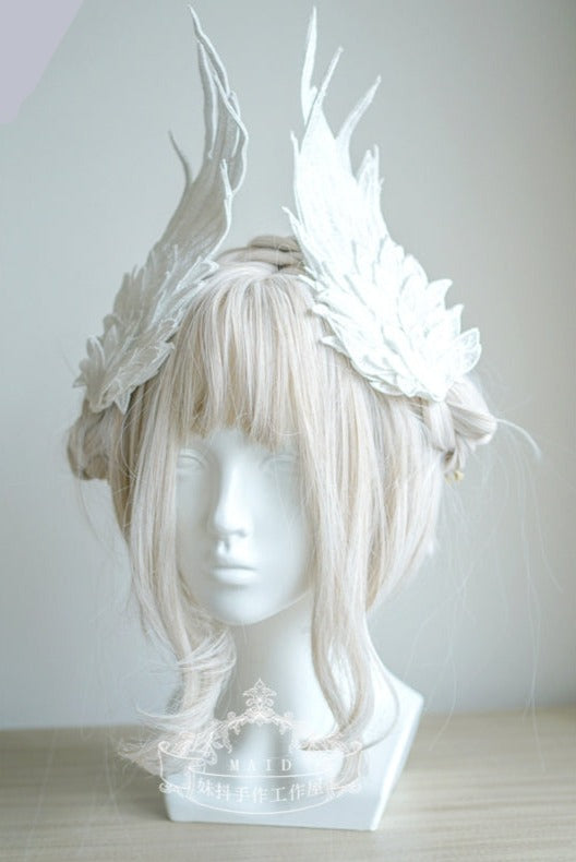 Lolita Angel Wings Hairpins Harajuku Cosplay Headdress Embroidered Feather Hair Clip Accessories