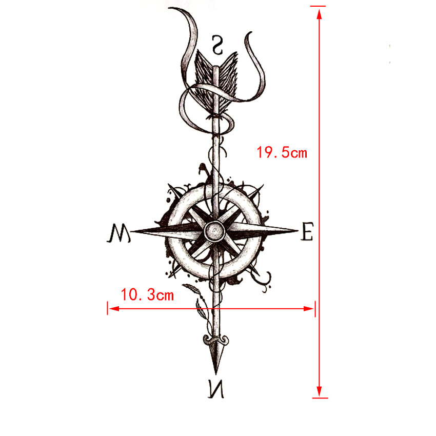 Sea Lover's Waterproof Temporary Tattoo - Compass & Arrow