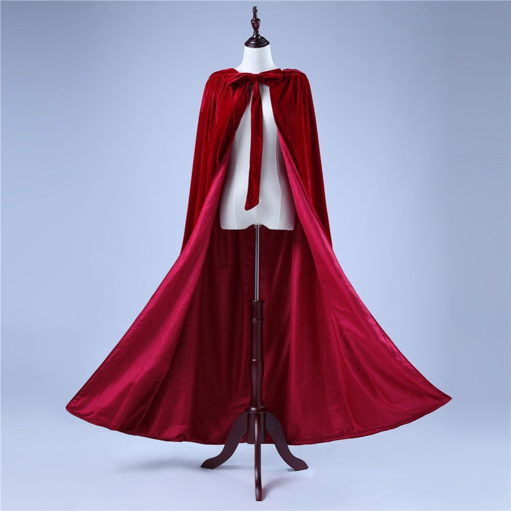 Velour Hooded Cloak Bridal Cape Burgundy, Ivory or Black