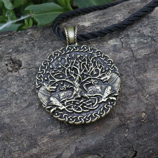 Norse Viking Wolves Tree of Life Necklace Pendant Jewellery Fashion | Woodland Gatherer | Australian Online Store | Gifts & Treasures | Special Occasions & Everyday Fun | Boho Life | Whimsical Treats | Jewellery | Fashion | Crafting DYI | Stationery | Boho Festival Fashion