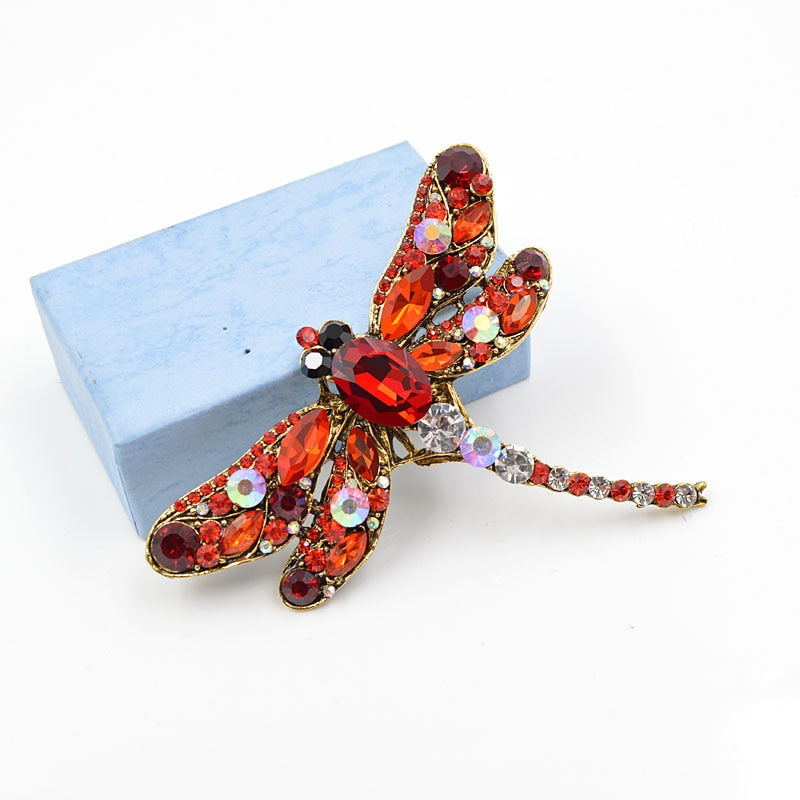 Dragonfly Brooch Crystal Coat Pin