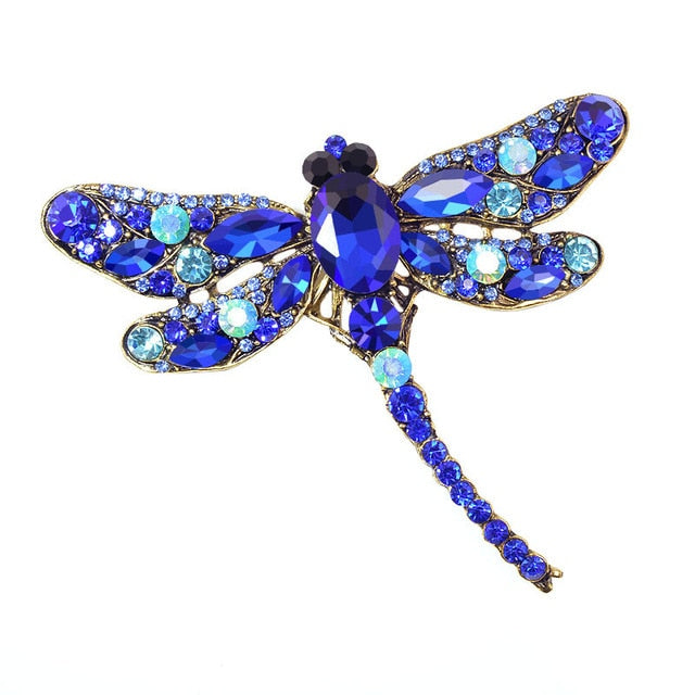 Dragonfly Brooch Crystal Coat Pin
