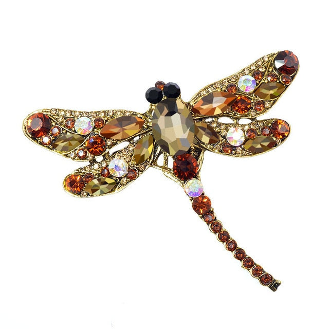 Dragonfly Brooch Crystal Coat Pin