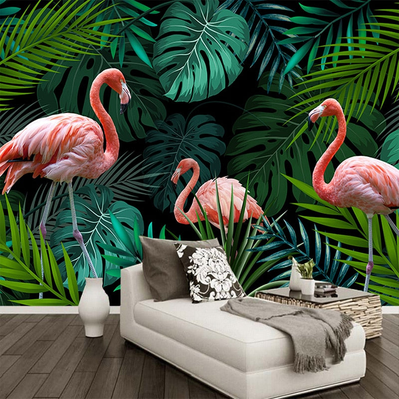 Flamingo Tropical Rainforest Wall Mural Wallpaper