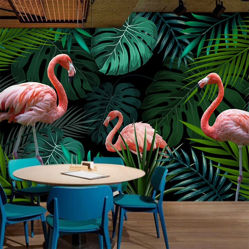 Flamingo Tropical Rainforest Wall Mural Wallpaper