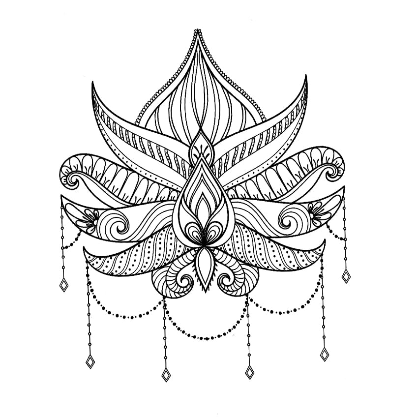 Lotus Flower Waterproof Temporary Tattoos