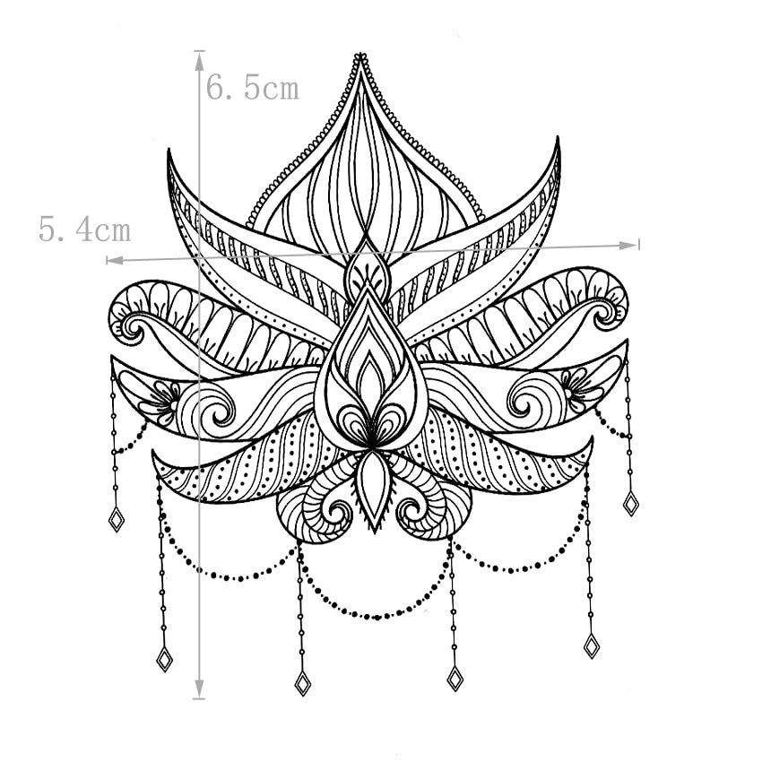 Lotus Flower Waterproof Temporary Tattoos