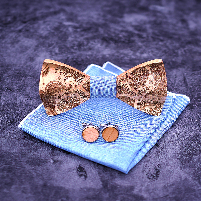 Paisley Wooden Bow Ties