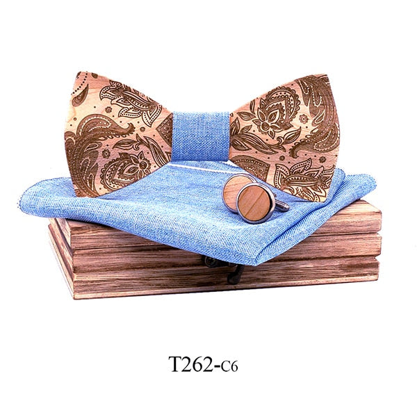 Paisley Wooden Bow Ties