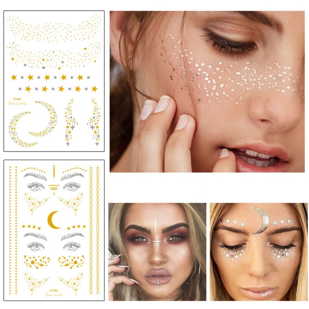 Itty Bitty Freckles!! Silver & Gold Foil Tattoo - Festival Face Tattoos