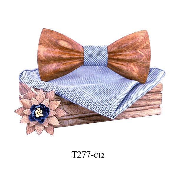 Carved Wooden Bow Tie
