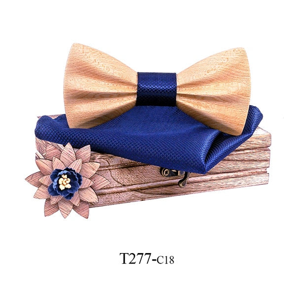 Carved Wooden Bow Tie
