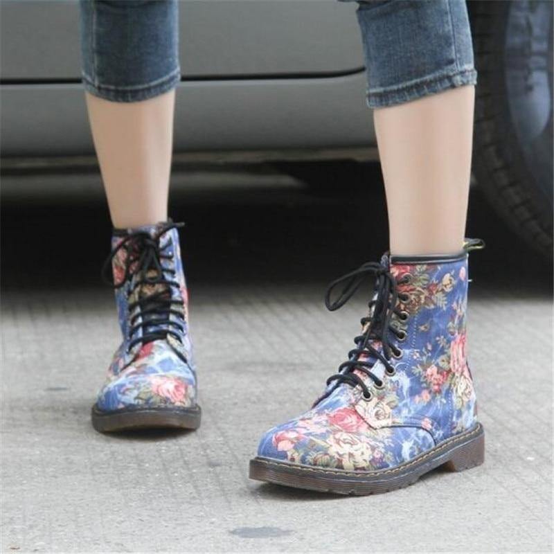 Fabulously Floral Womens Martin Boots - Woodland Gatherer