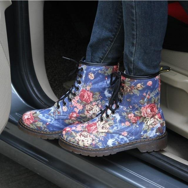 Fabulously Floral Womens Martin Boots - Woodland Gatherer