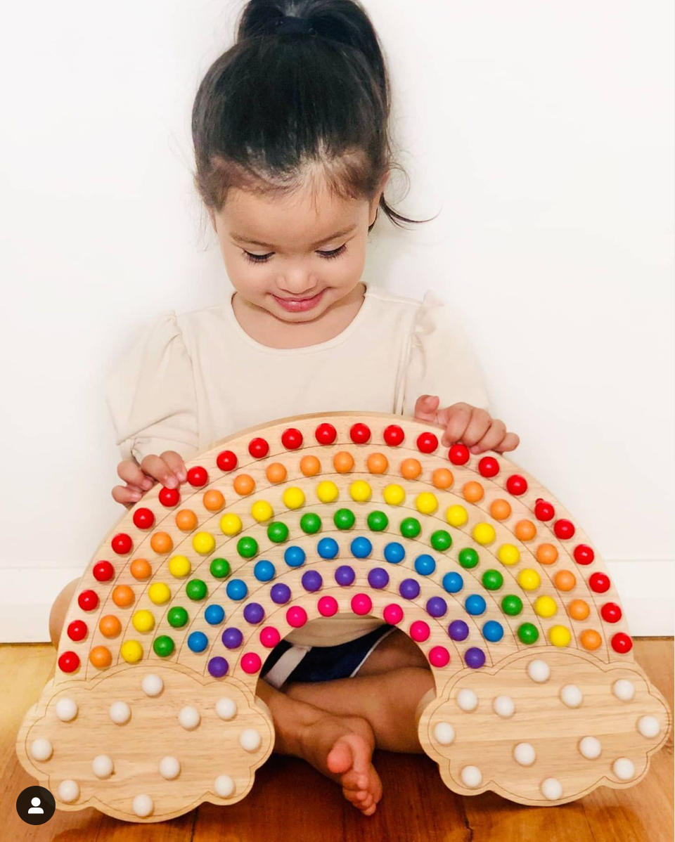Little Pegs Rainbow Peg Boards | Australian Early Educational Toys - Woodland Gatherer