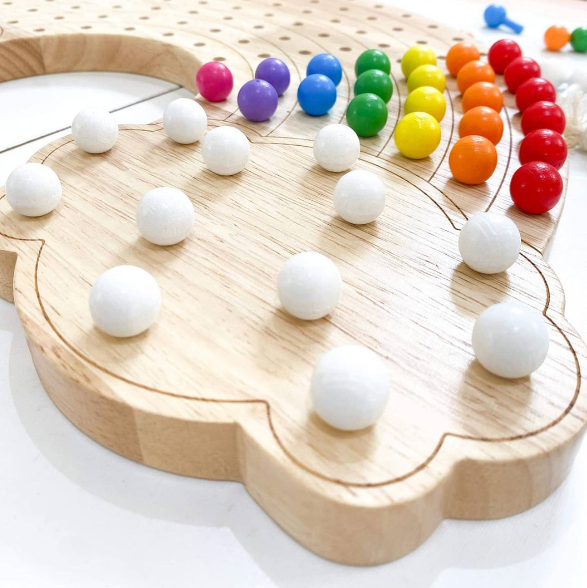 Little Pegs Rainbow Peg Boards | Australian Early Educational Toys - Woodland Gatherer