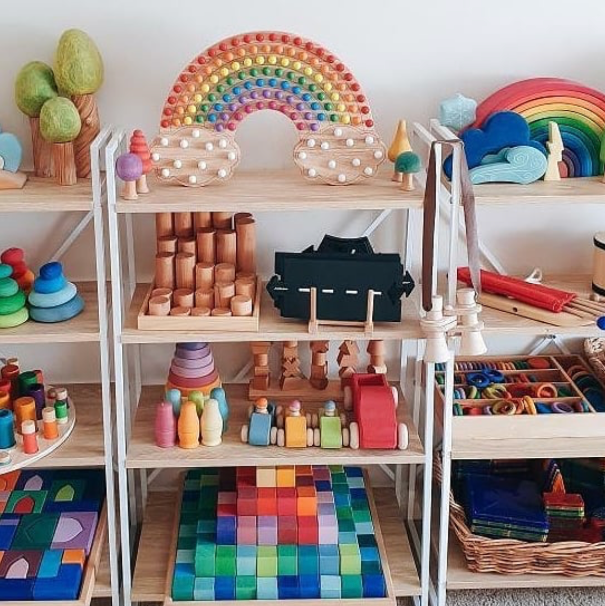 Little Pegs Rainbow Peg Boards | Australian Early Educational Toys - Woodland Gatherer