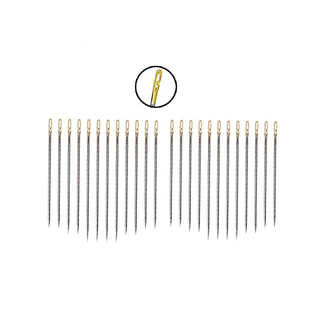 Vintage Needle Case 24pcs Self Threading Needle Pins Hand Sewing Needles DIY Sewing Tools